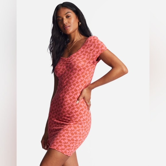 NWT Billabong Girl in the Sun Short Sleeve Bodycon Dress Women's Size Medium 10 - Picture 3 of 15